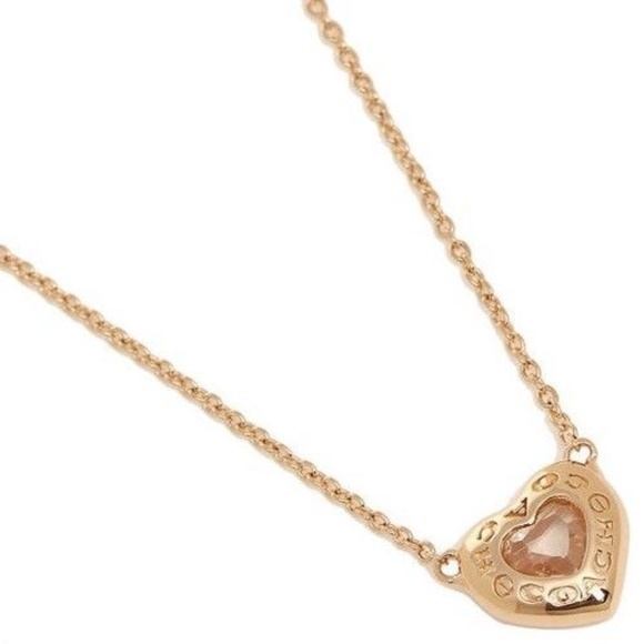 Coach Jewelry - Coach F27135 Open Circle Heart Rose Gold Necklace